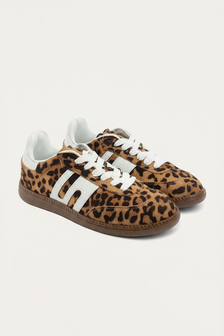 G-Sneakers | Laceup Comfy Sneakers - Full Leopard