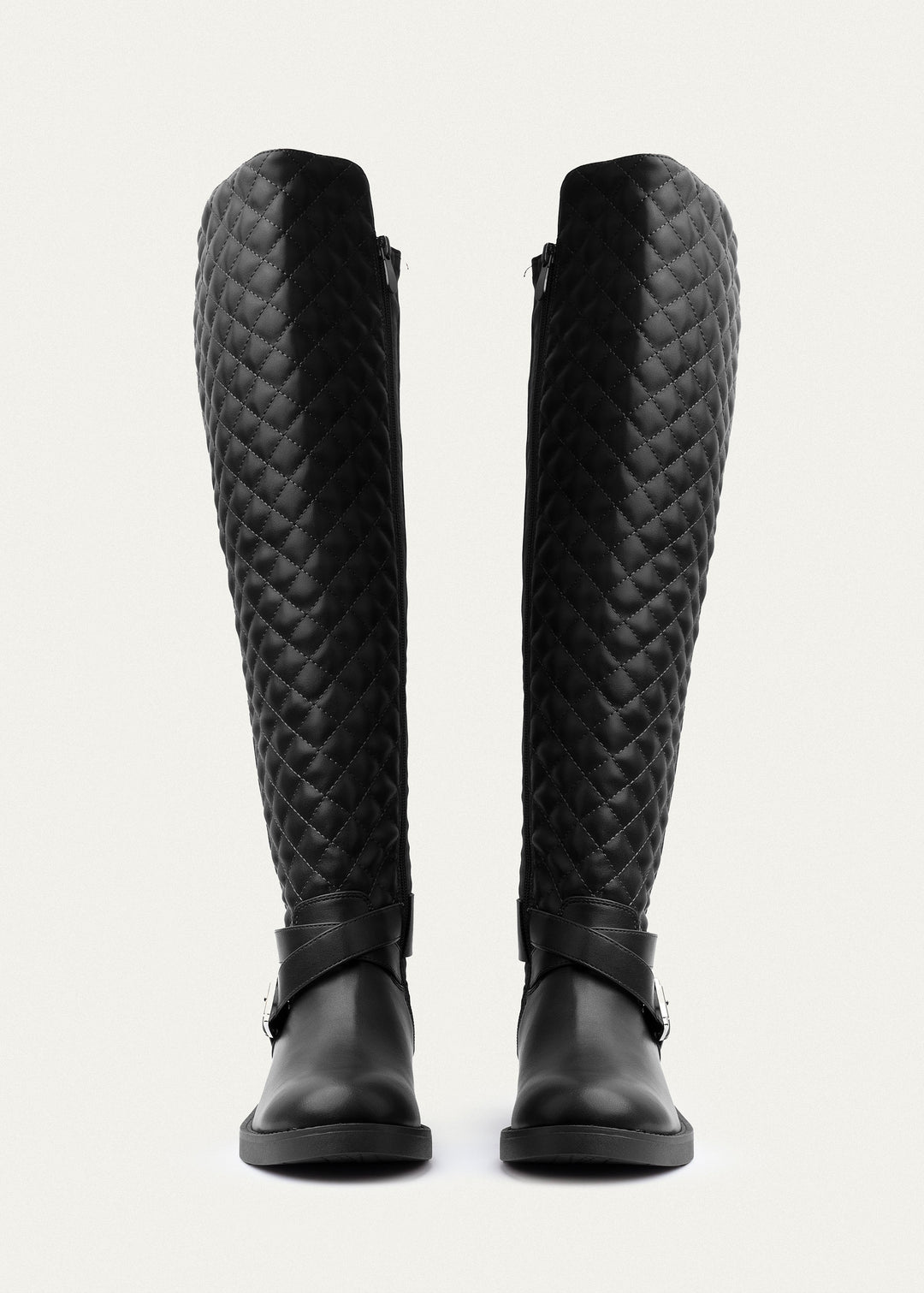 Achilles | Vienna Quilted Over-The-Knee Boots | Black