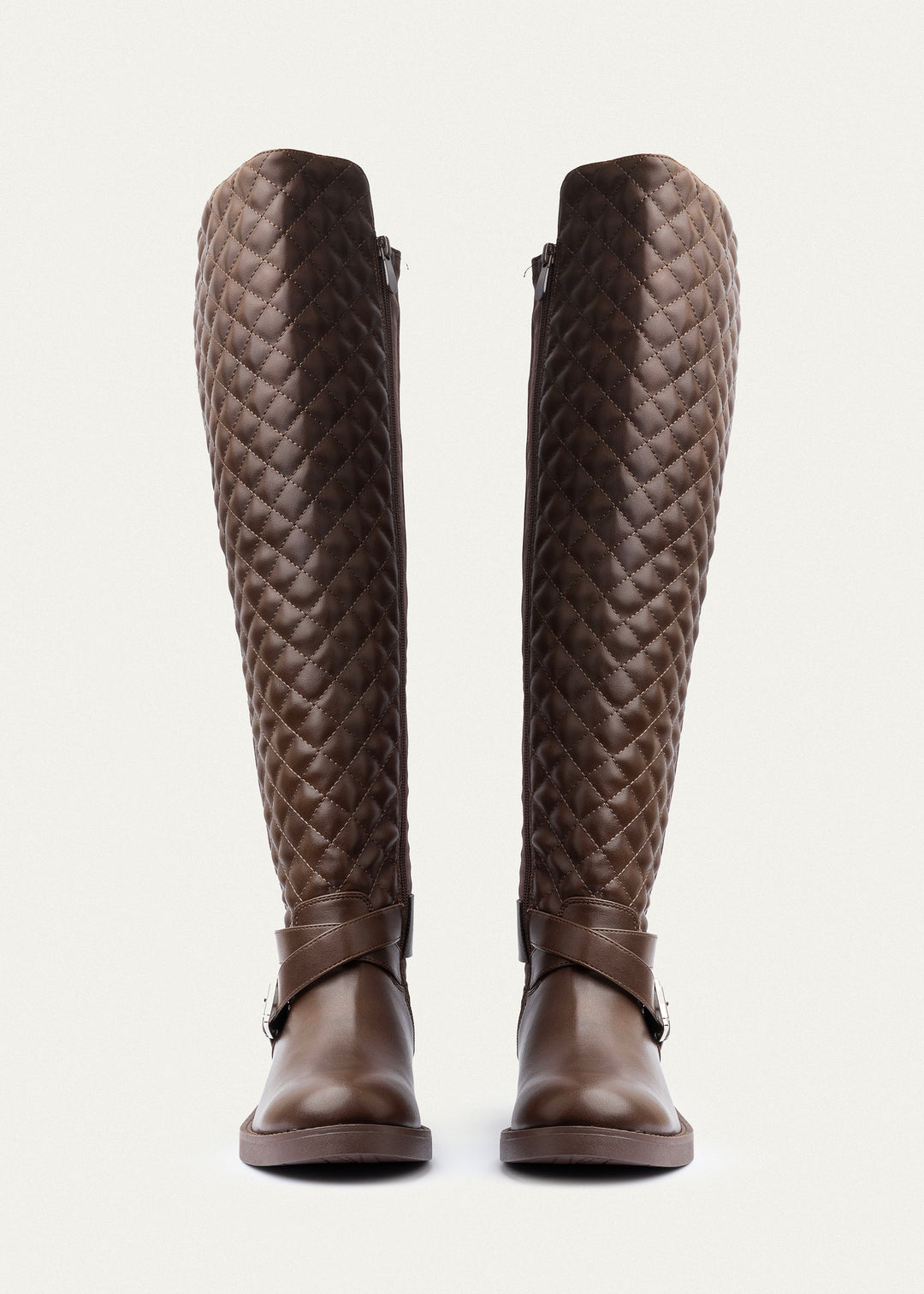 Achilles | Vienna Quilted Over-The-Knee Boots | Brown