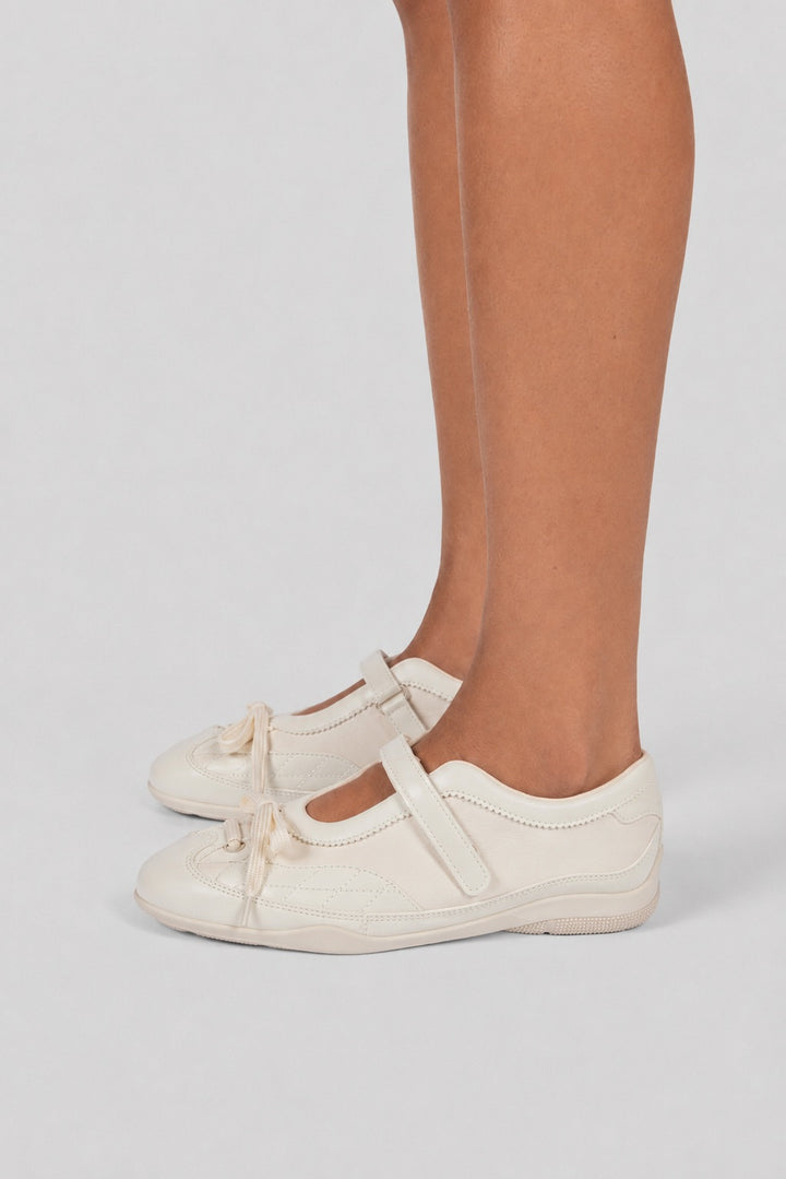 Retro Mary Jane Sneakers Velcro - Beige