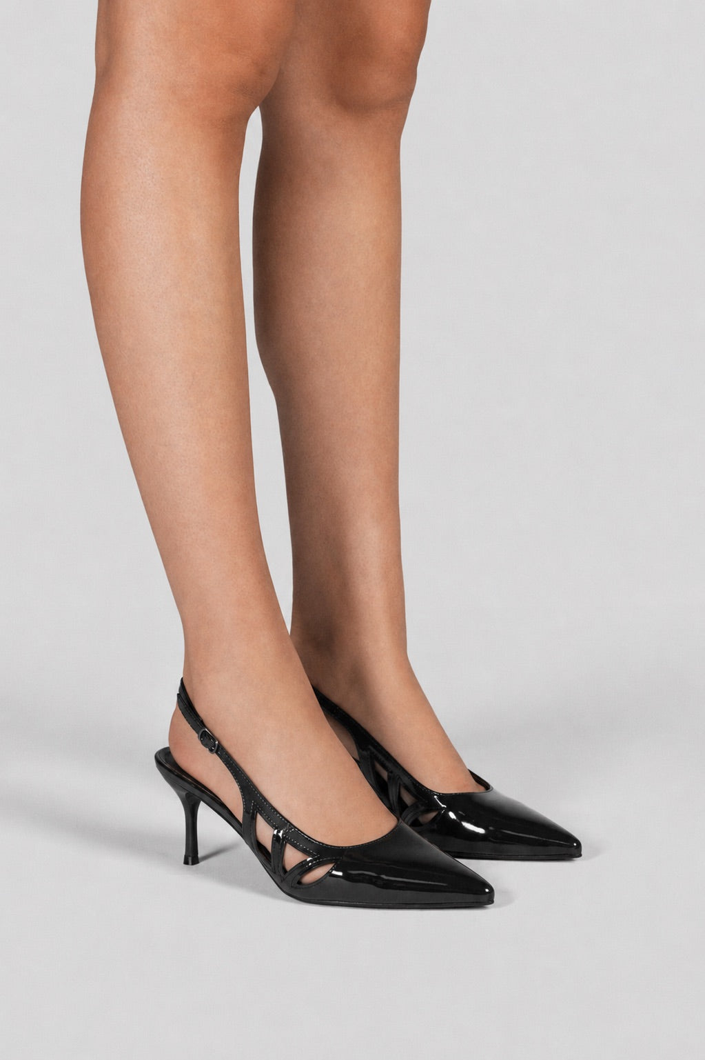 Slingback Platform Pumps - Black