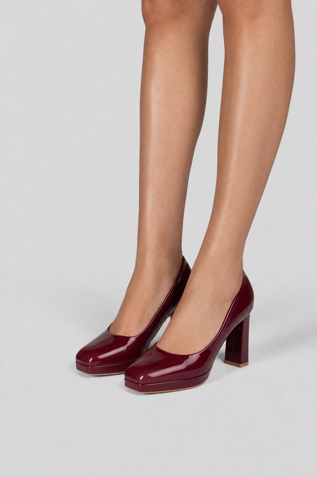 Closed Platform Pumps - Maroon