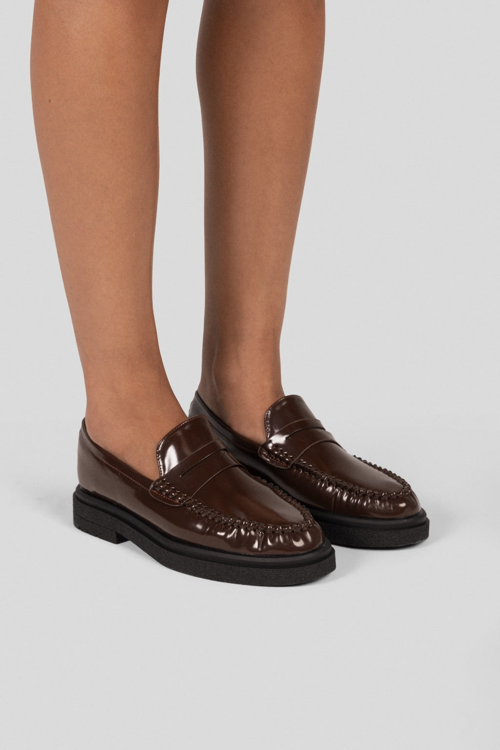 Penny Loafers Chunky Sole - Brown
