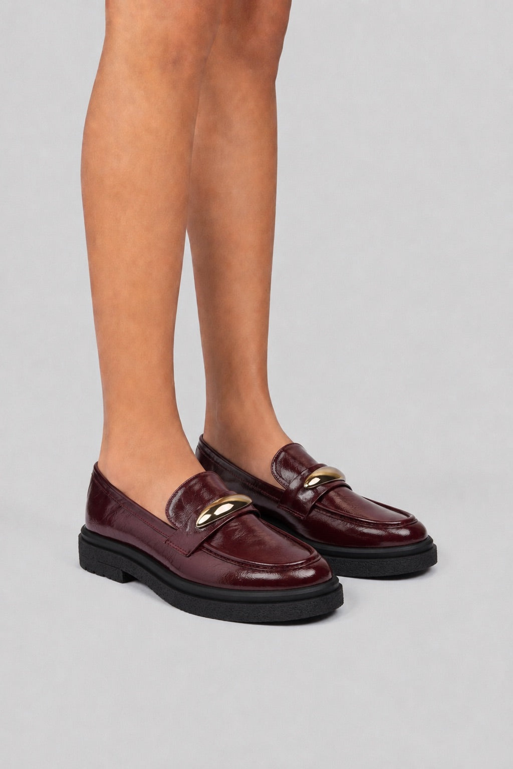 Platform Horsebit Loafers - Maroon