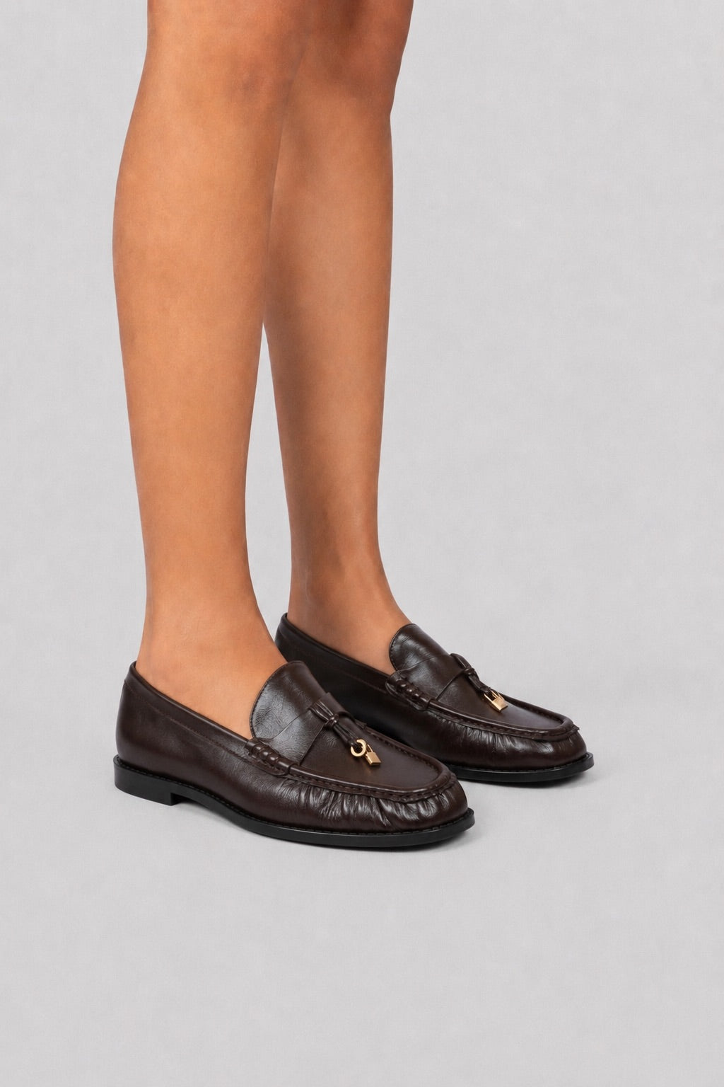 Leather Tassel Loafers - Brown