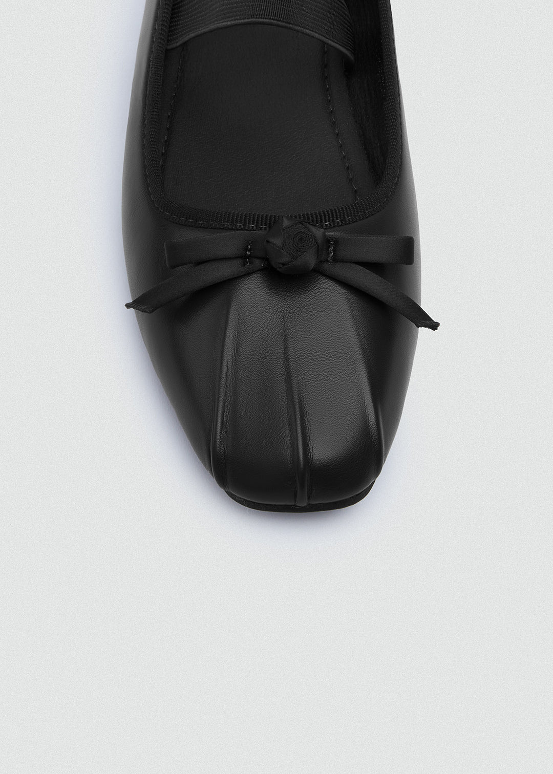 Bow Strap Ballet Flats - Black