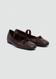 Bow Strap Ballet Flats - Brown
