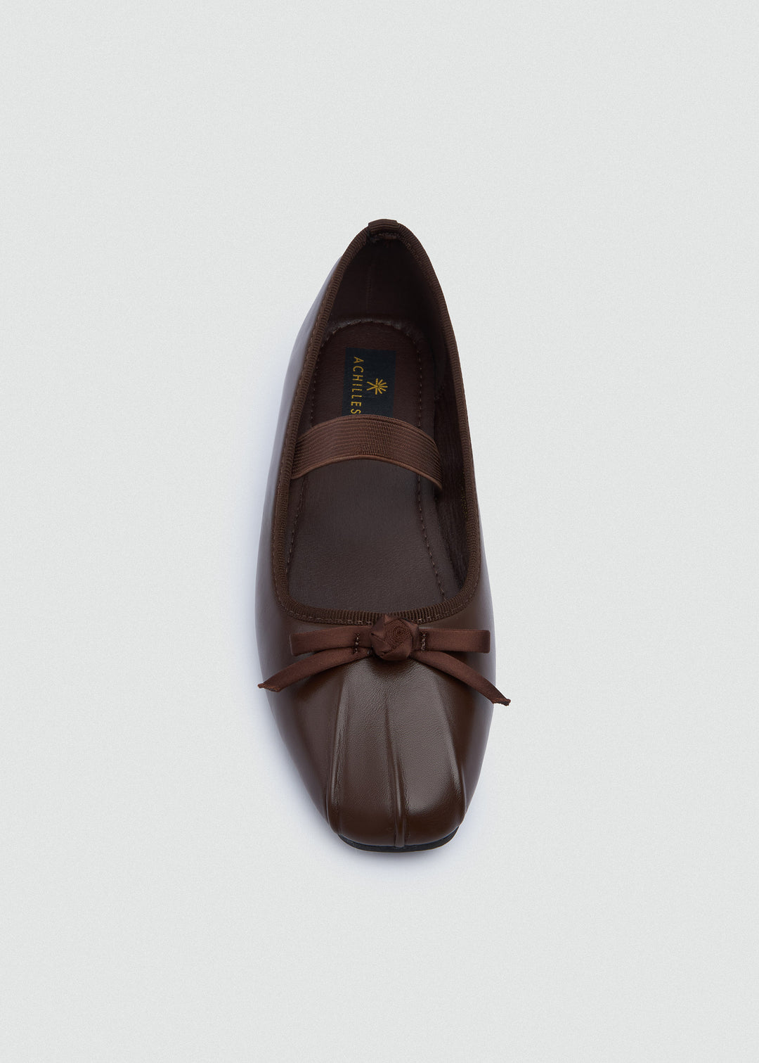 Bow Strap Ballet Flats - Brown