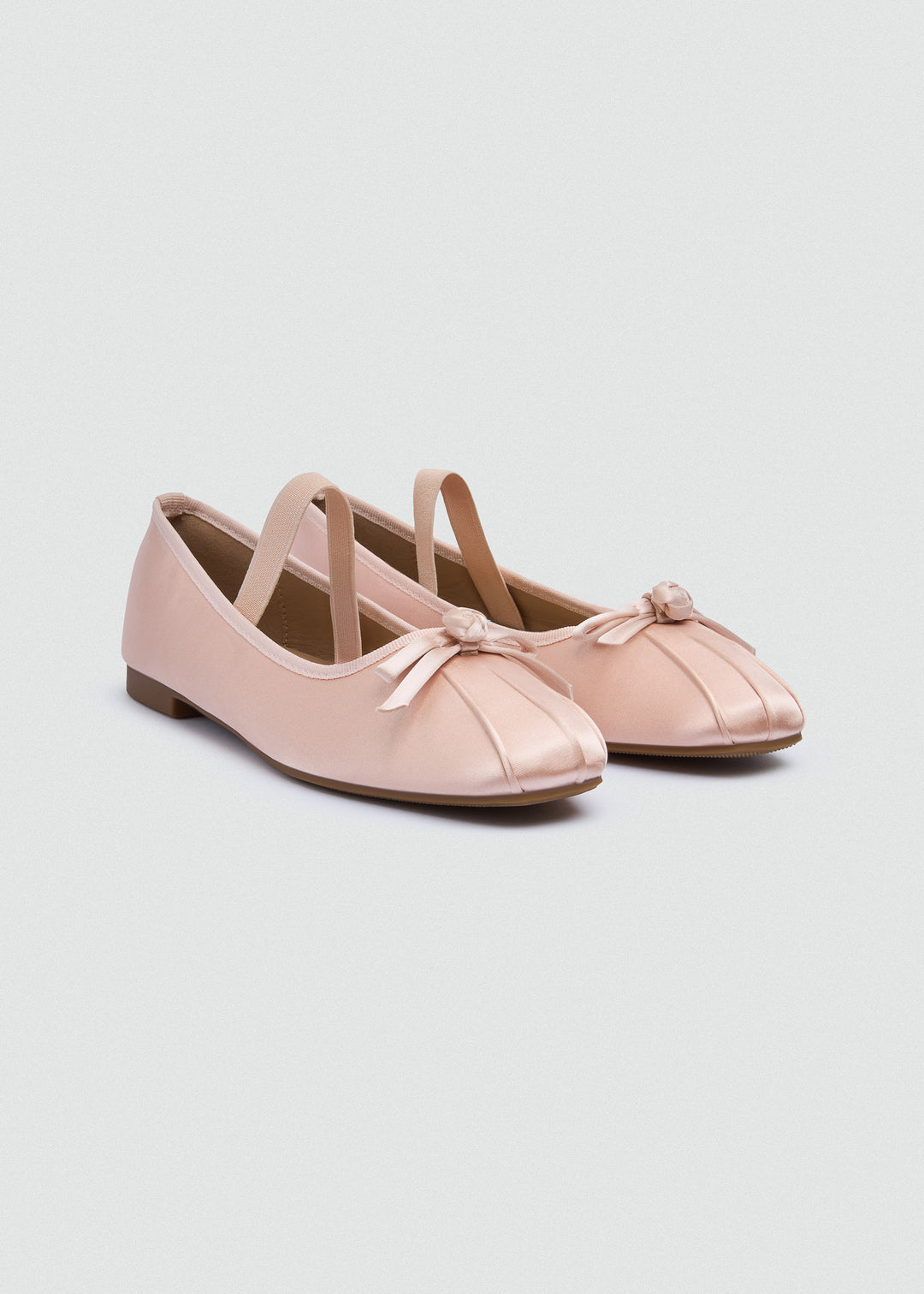 Bow Strap Ballet Flats - Pink