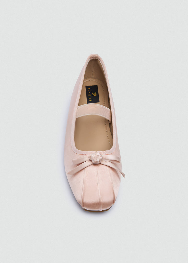 Bow Strap Ballet Flats - Pink