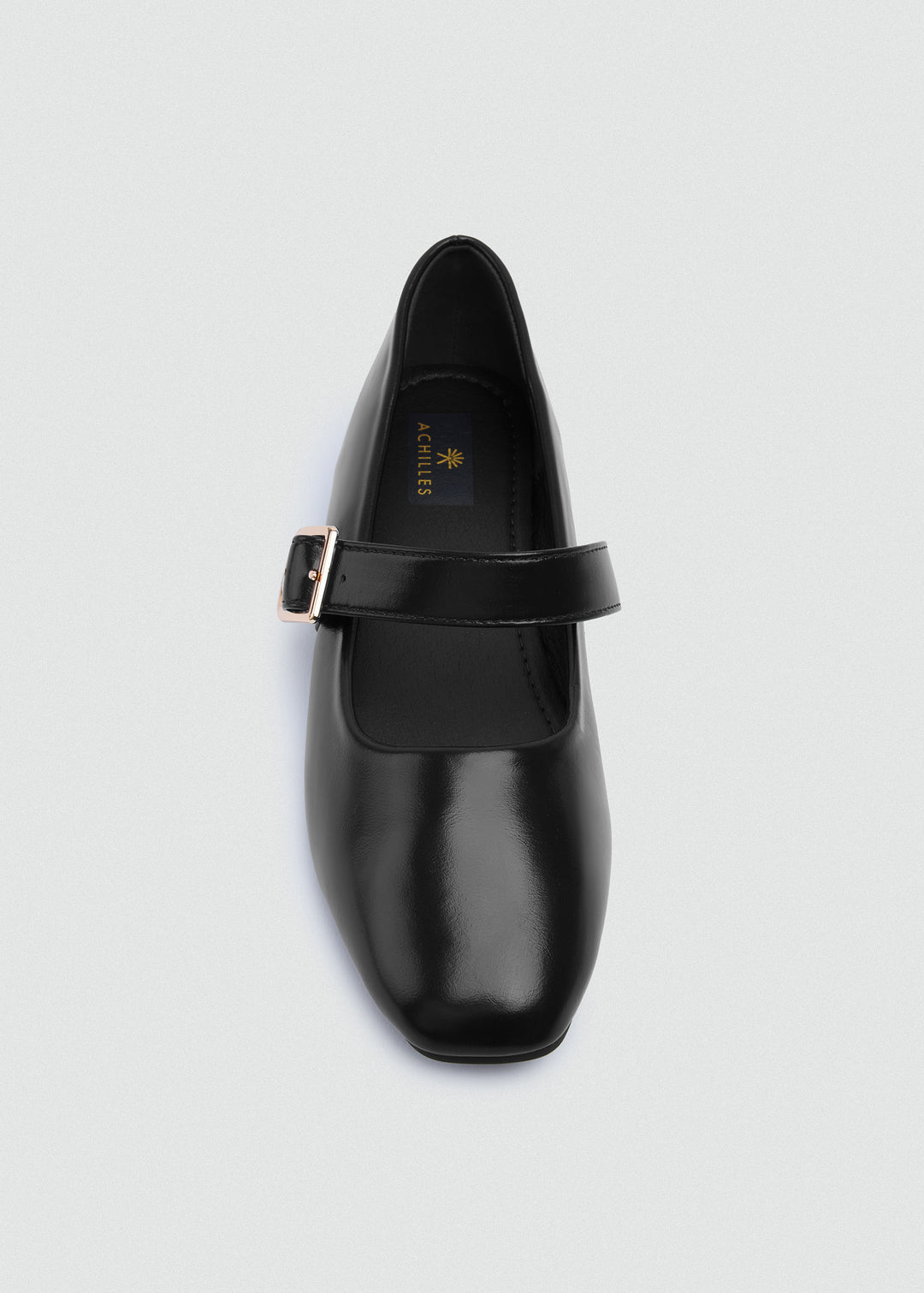 Buckle Strap Mary Jane Flats - Faux Suede - Black