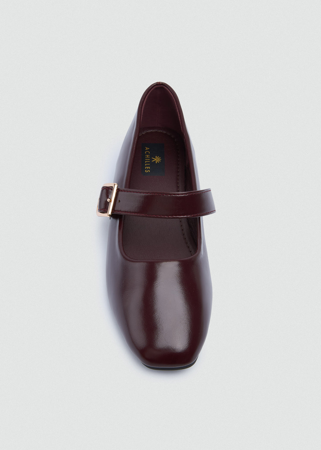Buckle Strap Mary Jane Flats - Faux Suede - Maroon