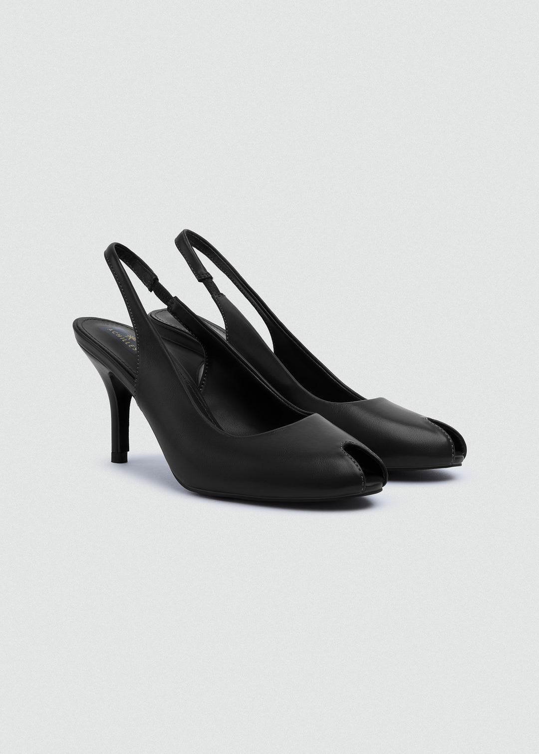 Pointed-Toe Stiletto Slingback Heels - Black