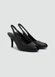 Pointed-Toe Stiletto Slingback Heels - Black