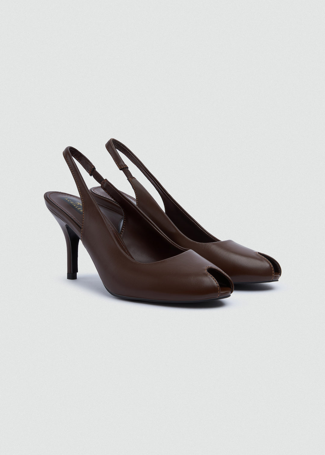 Pointed-Toe Stiletto Slingback Heels - Brown