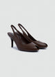 Pointed-Toe Stiletto Slingback Heels - Brown