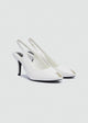 Pointed-Toe Stiletto Slingback Heels - White
