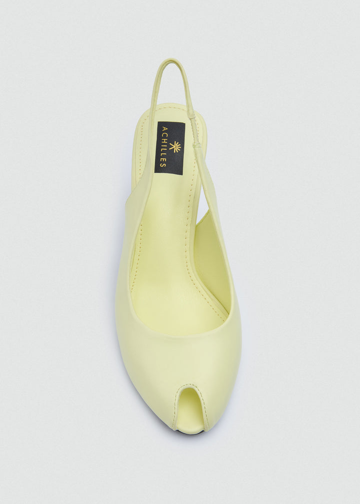 Pointed-Toe Stiletto Slingback Heels - Butter Yellow