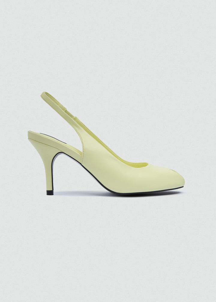Pointed-Toe Stiletto Slingback Heels - Butter Yellow