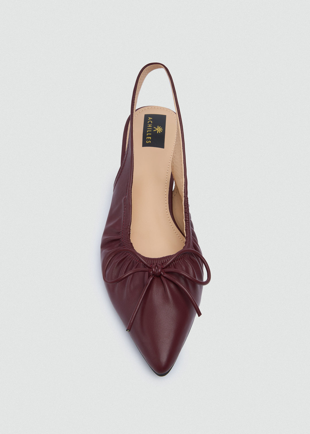 Ruched Strap Kitten Heels - Faux Leather - Maroon