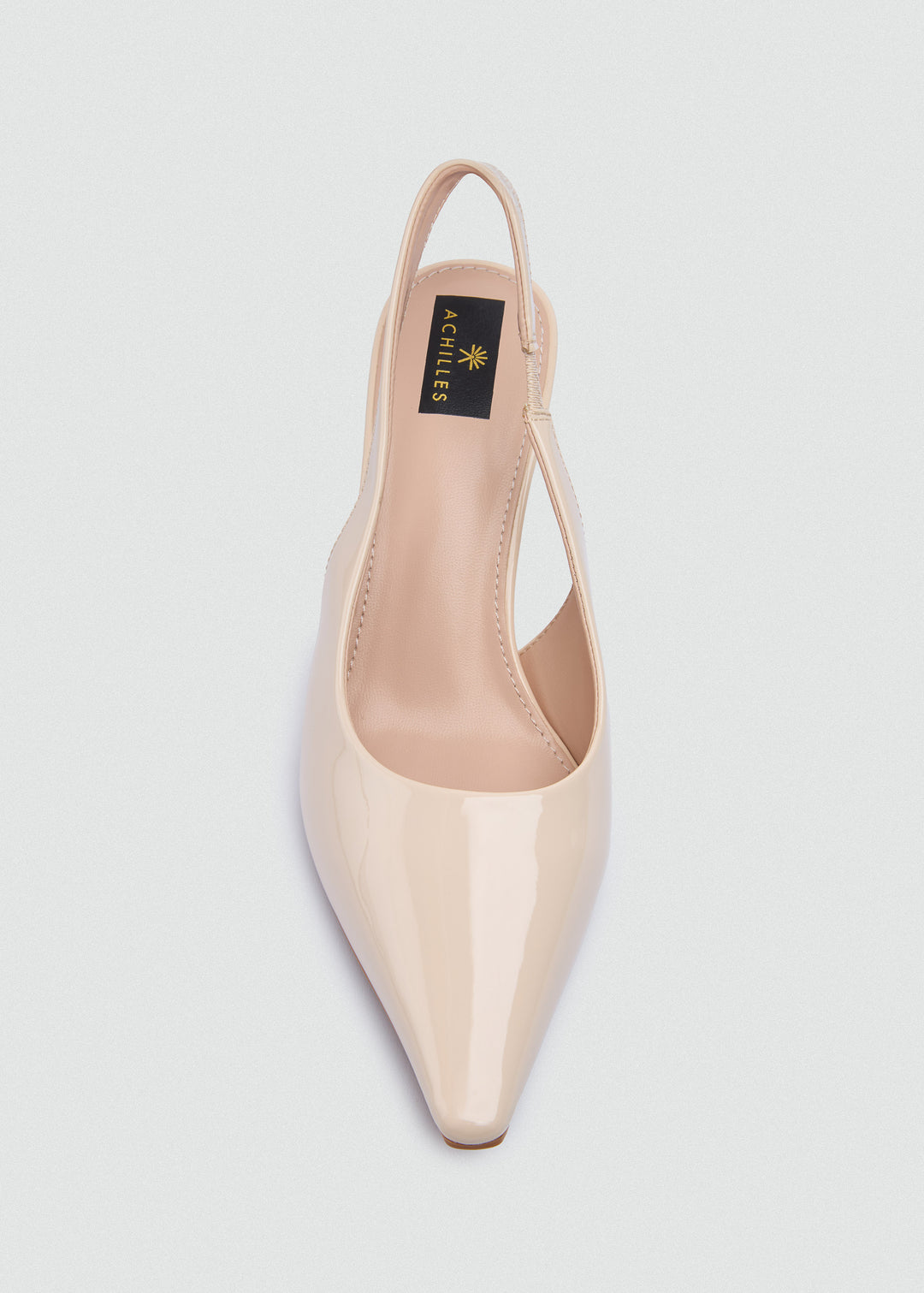 Minimal V-Cut Slingback Kitten Heels - Beige
