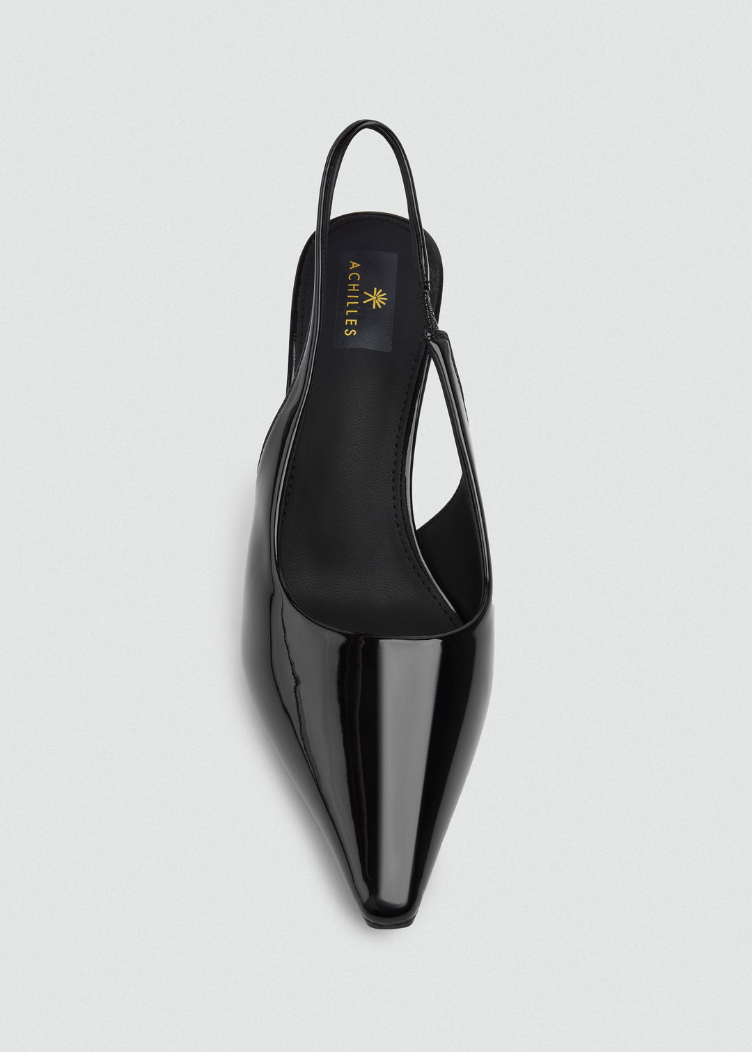 Minimal V-Cut Slingback Kitten Heels - Black