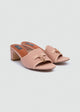 One-Band Block Heel Sandals - Brushed Denim - Rose Pink