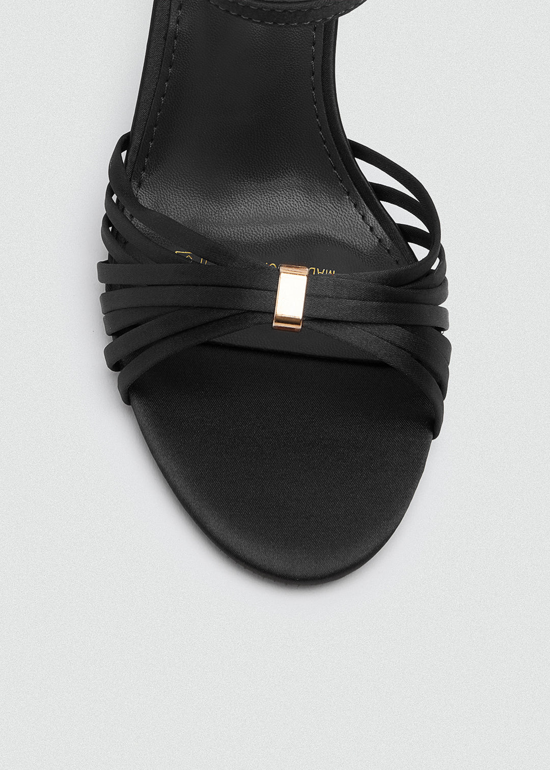 Strappy Evening Sandals - Satin - Black