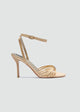 Strappy Evening Sandals - Satin - Gold