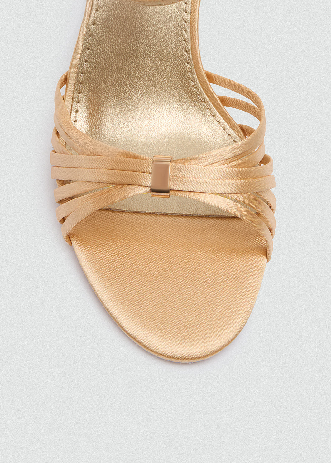 Strappy Evening Sandals - Satin - Gold