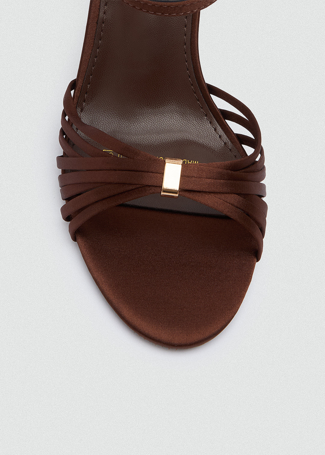 Strappy Evening Sandals - Satin - Brown