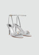 Strappy Evening Sandals - Satin - Silver