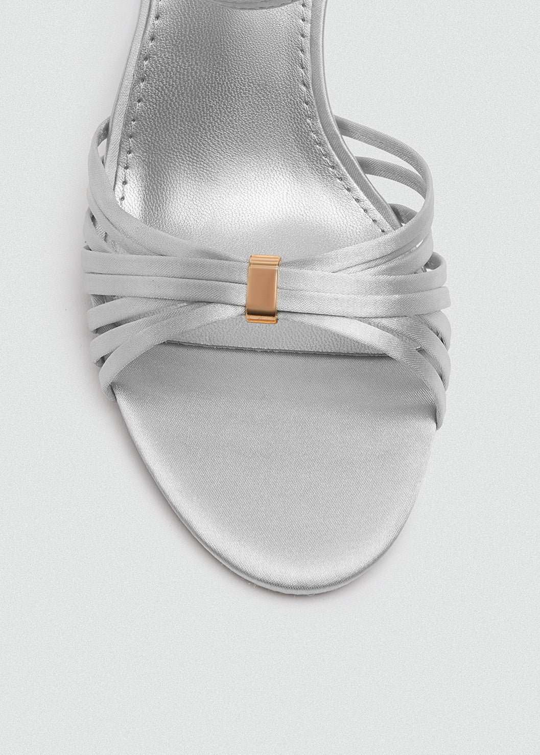 Strappy Evening Sandals - Satin - Silver