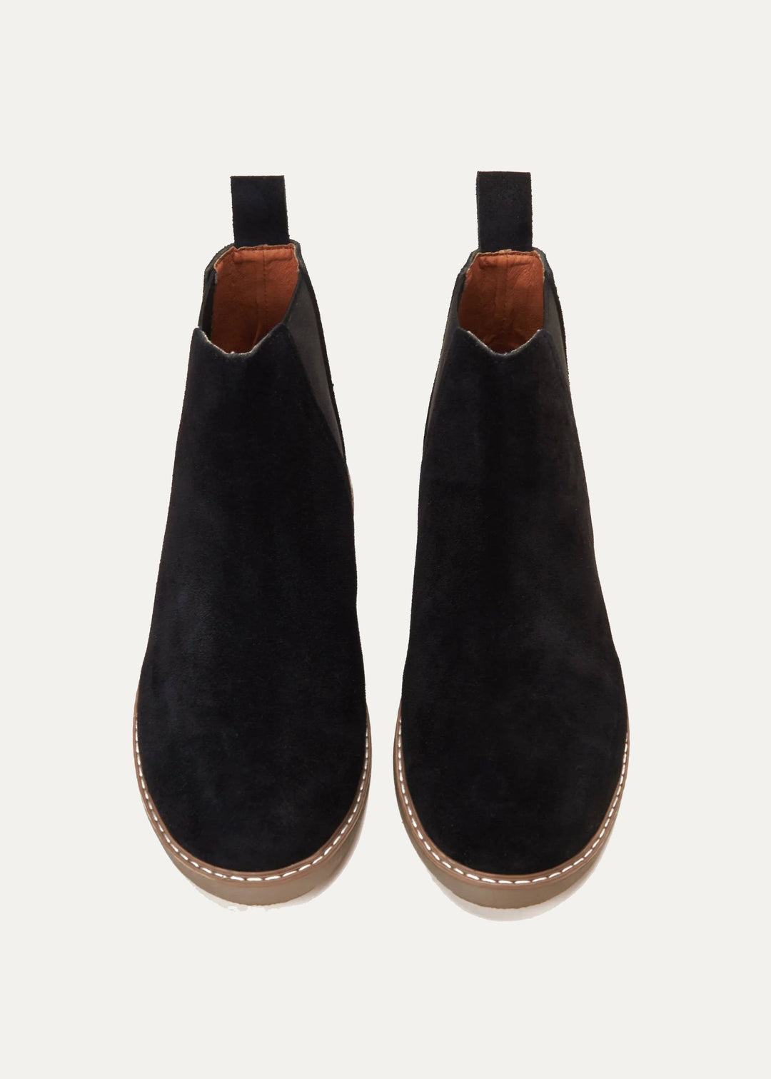 Achilles Plain Suede Chelsea Half Boot - Black