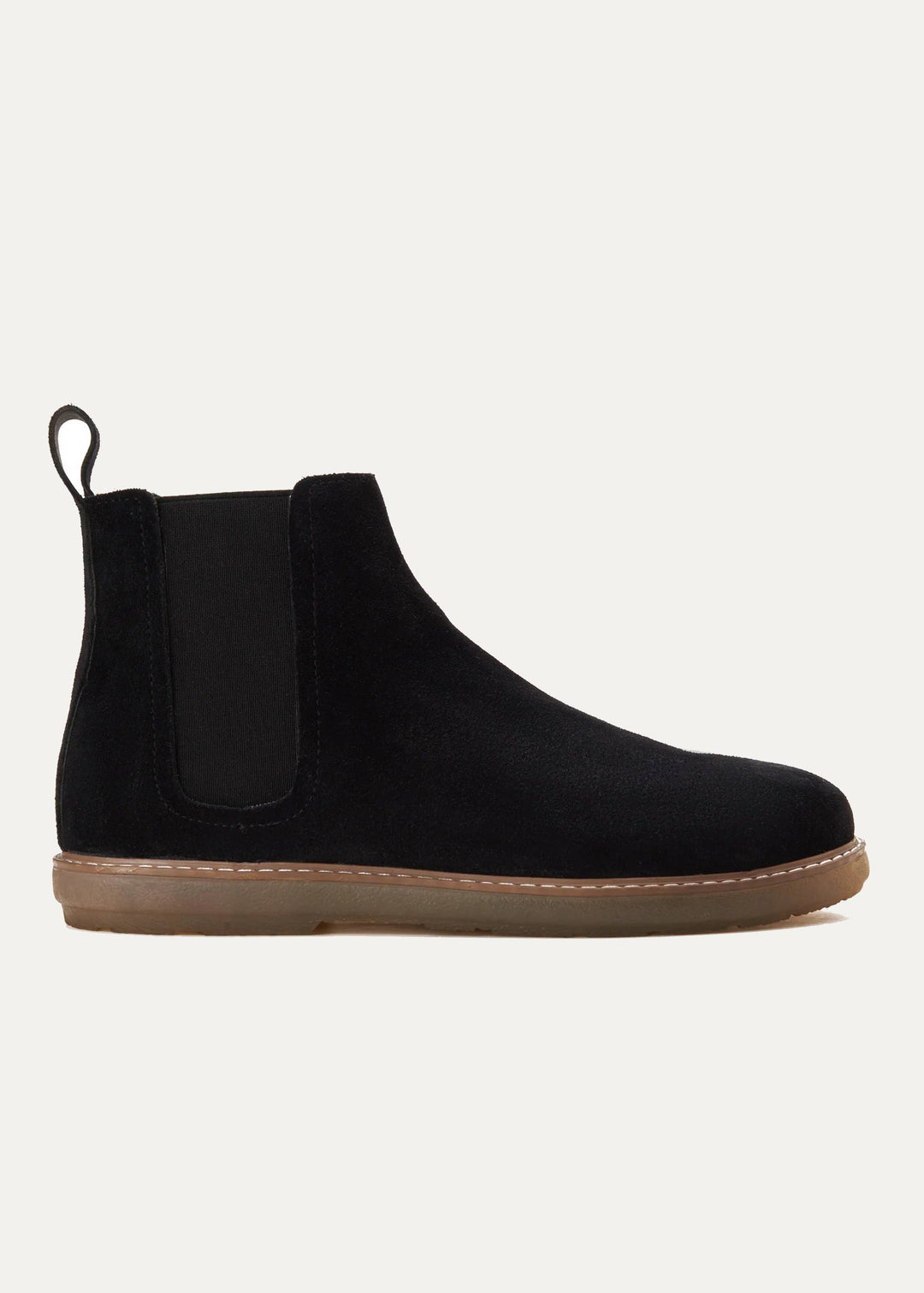 Achilles Plain Suede Chelsea Half Boot - Black