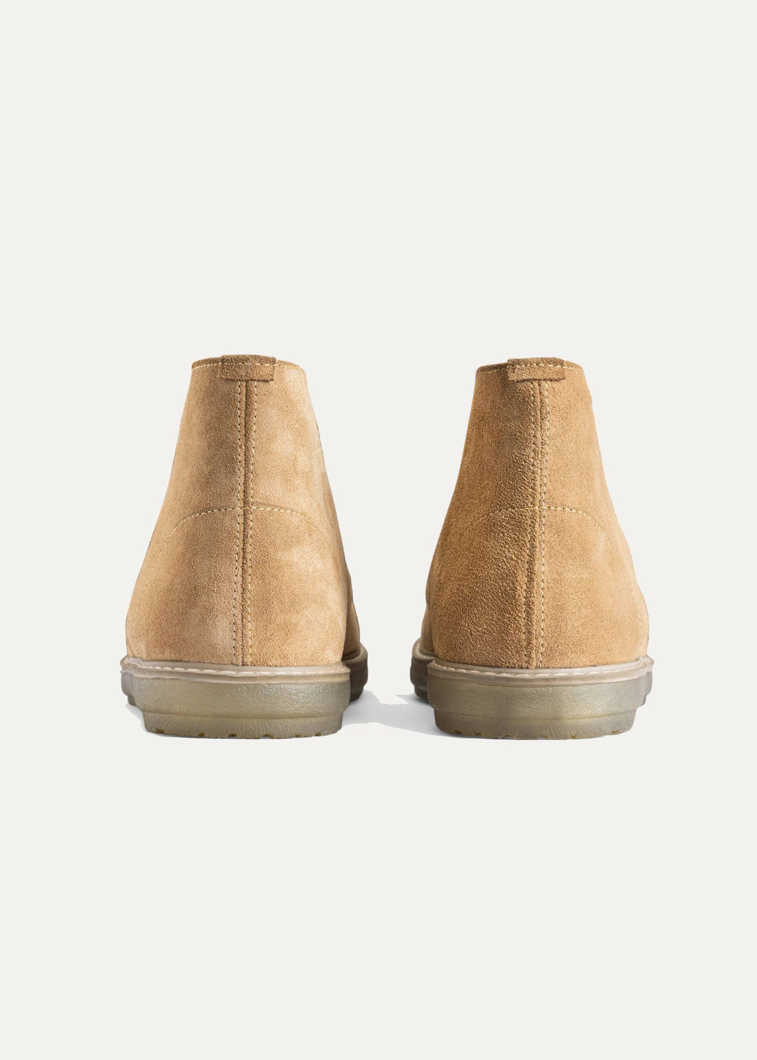 Achilles Split Suede Desert Boots Plain Toe For Men - Beige