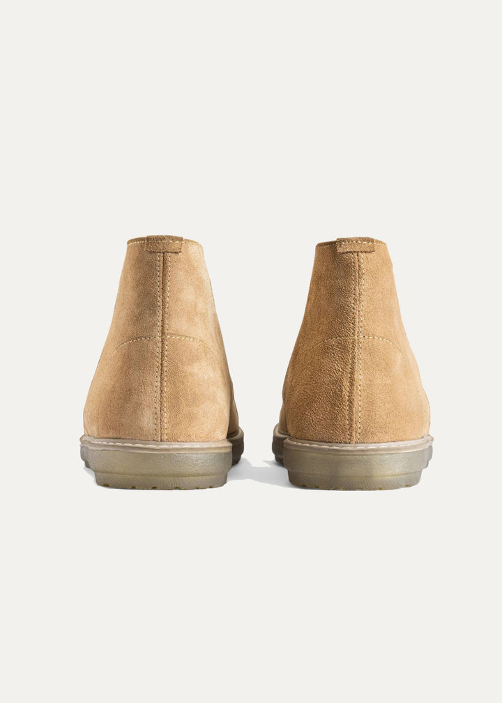 Achilles Split Suede Desert Boots Plain Toe For Men - Beige