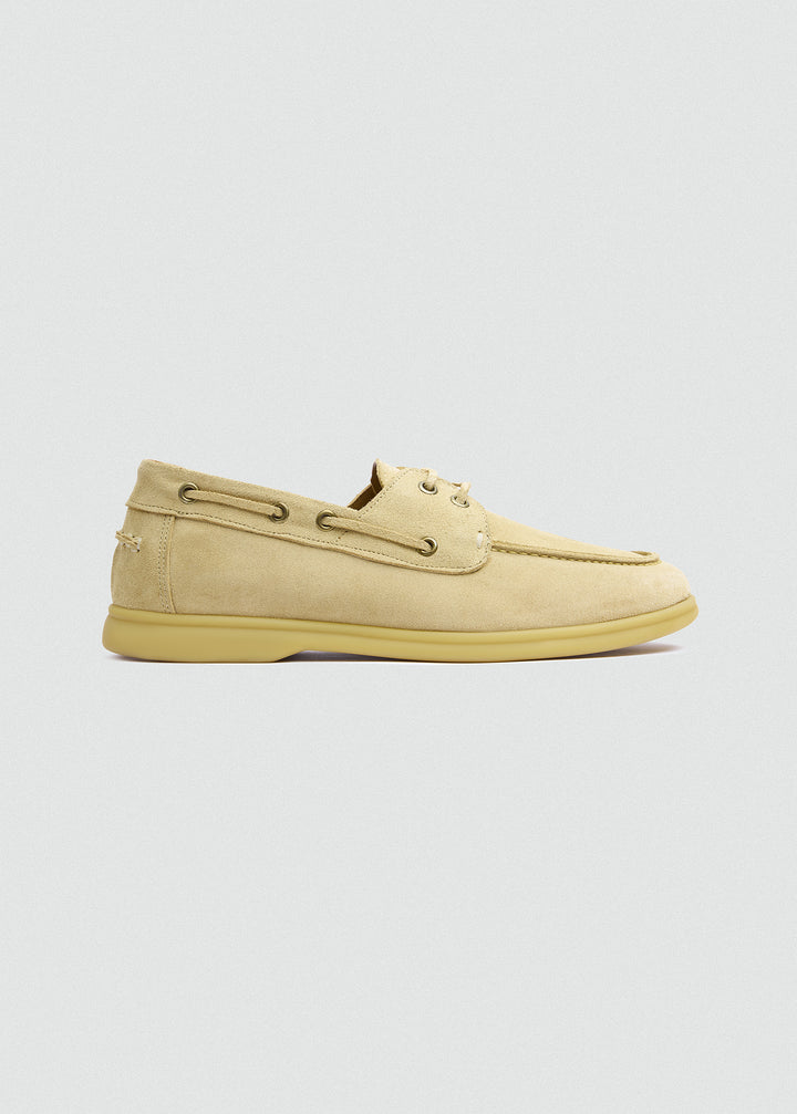 Classic Boat Shoes - Suede Beige - side profile