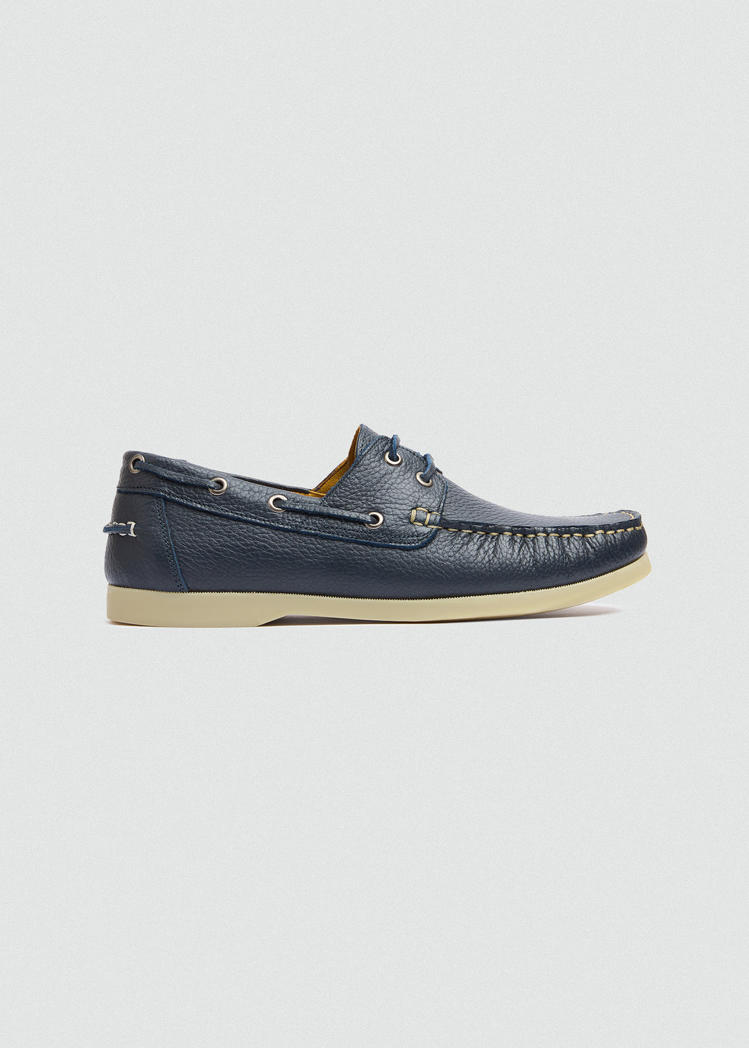 Classic Boat Shoes - Textured Navy Blue - side profile