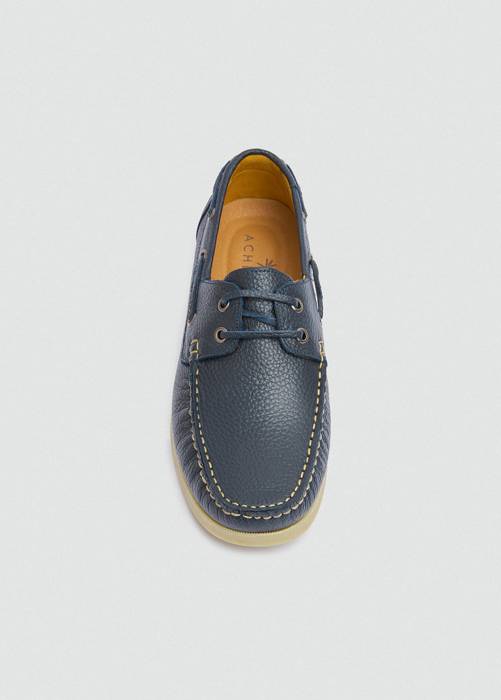 Classic Boat Shoes - Textured Navy Blue - top view