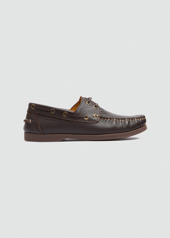 Classic Boat Shoes - Textured Brown - side profile