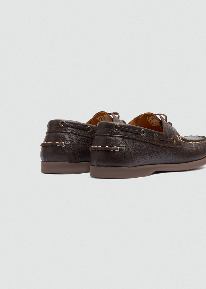 Classic Boat Shoes - Textured Brown - back