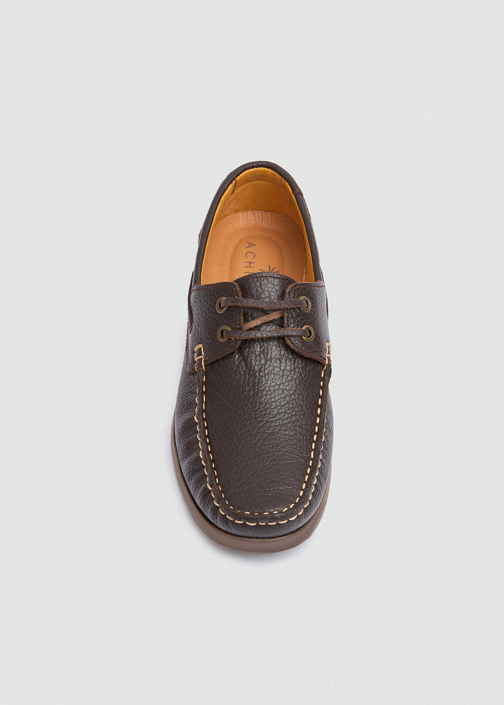 Classic Boat Shoes - Textured Brown - top view