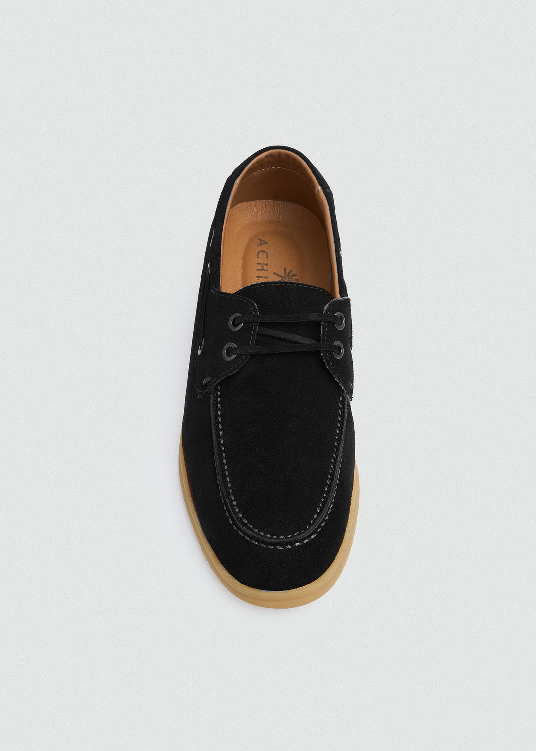 Casual Boat Shoes - Suede Black - top view