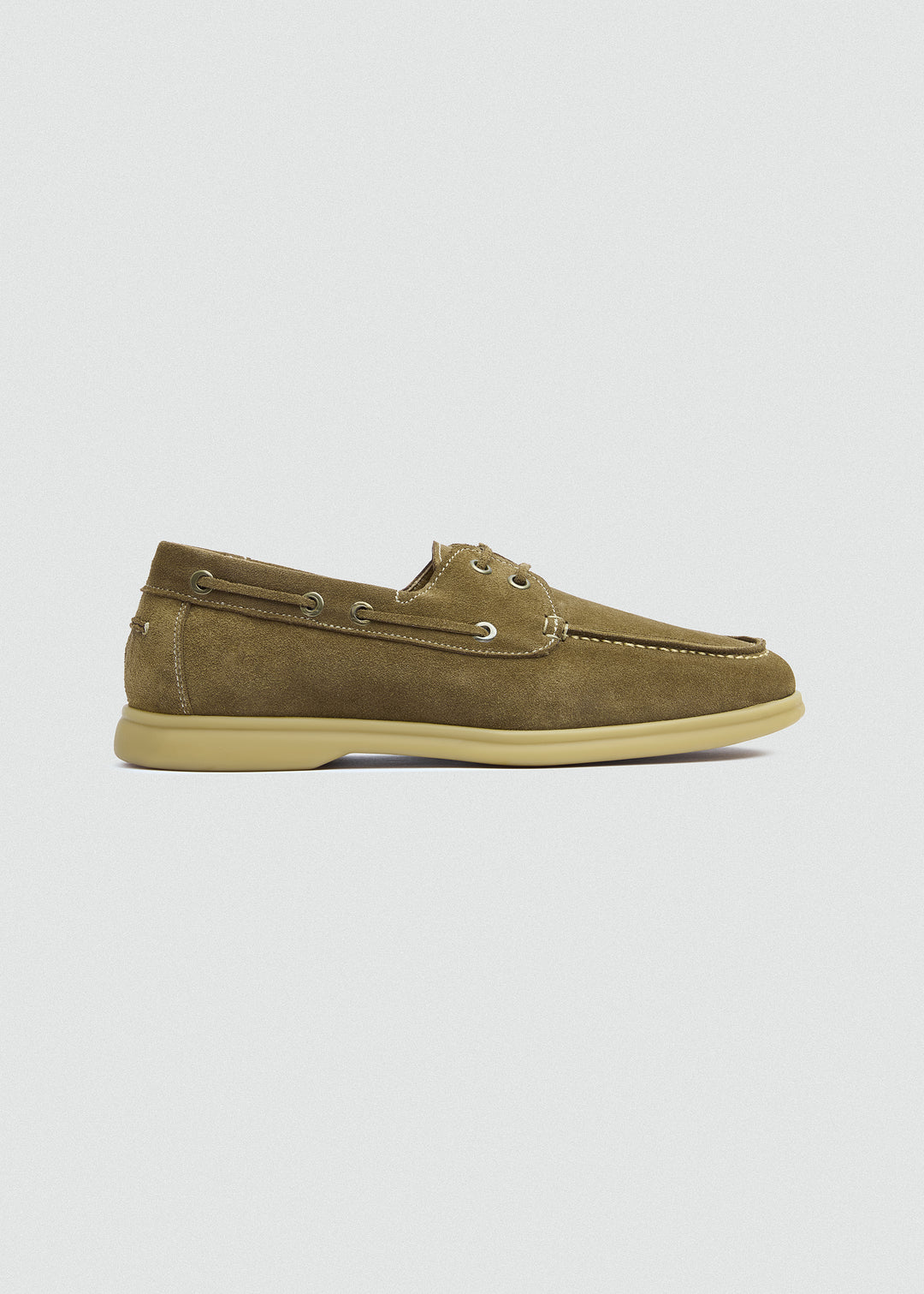 Casual Boat Shoes - Suede Café - side profile