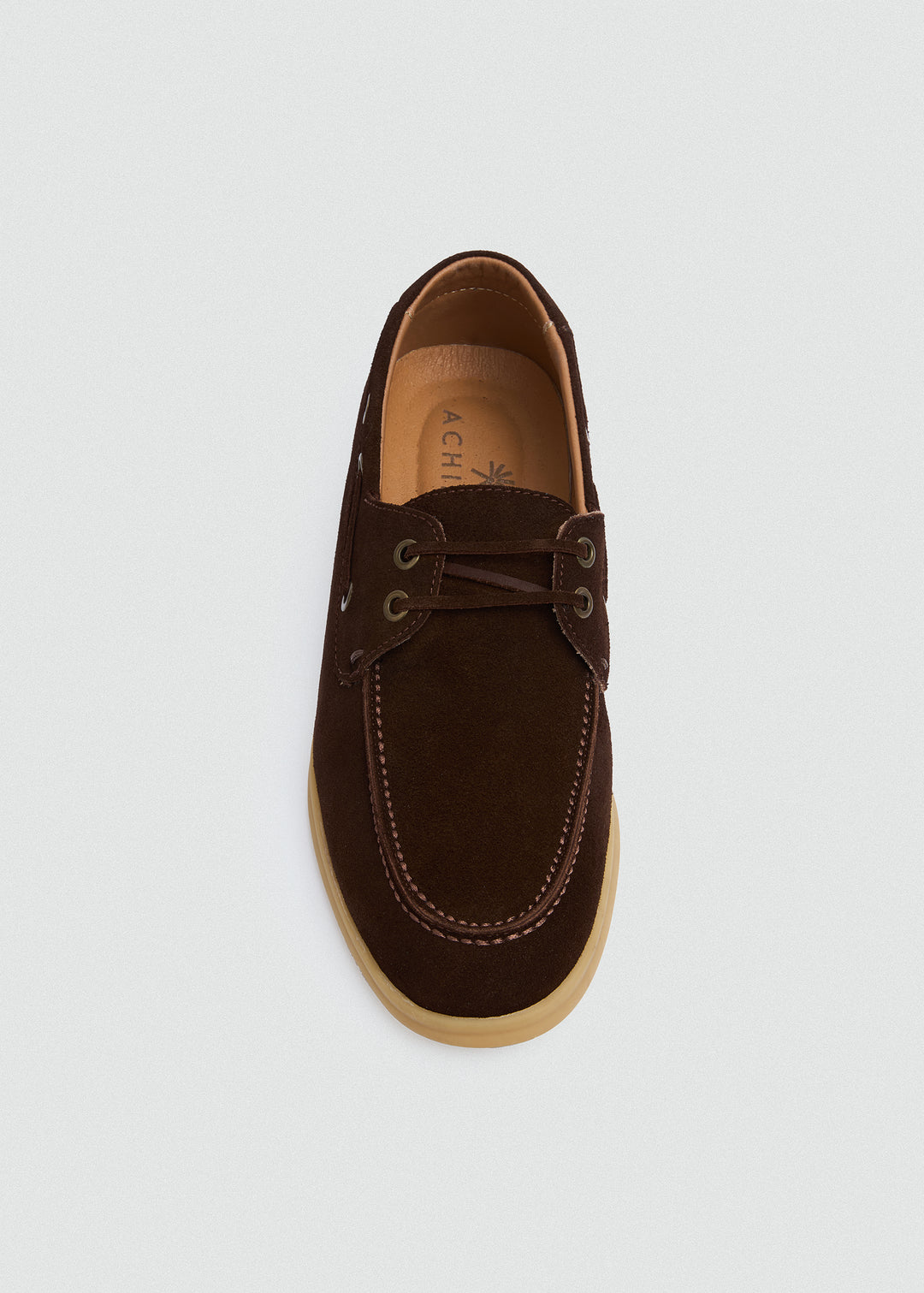 Casual Boat Shoes - Suede Brown - top view