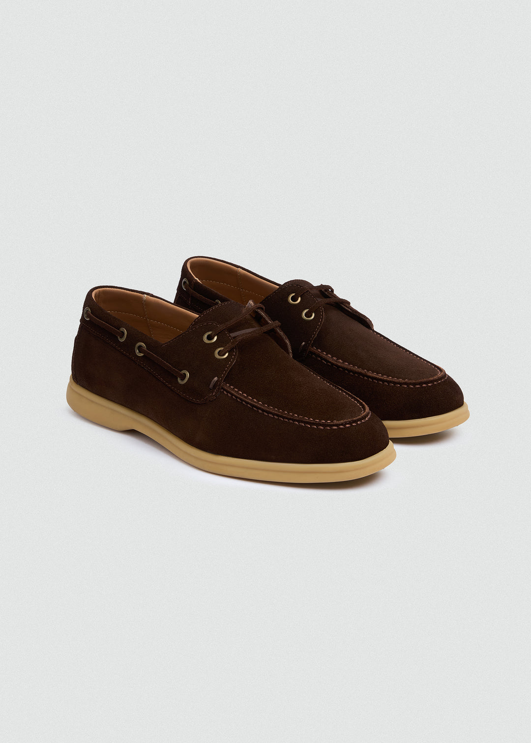 Casual Boat Shoes - Suede Brown - pair