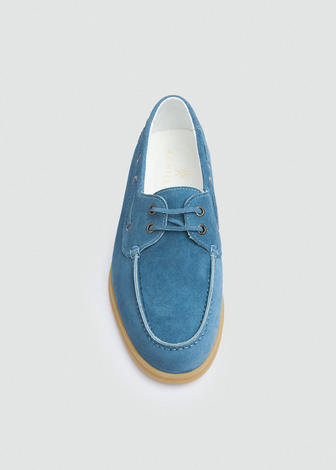 Casual Boat Shoes - Suede Sky Blue - top view