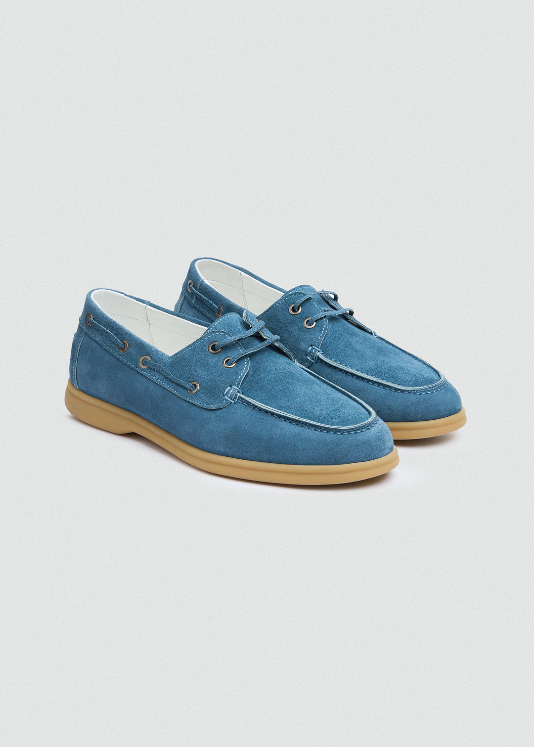 Casual Boat Shoes - Suede Sky Blue - pair