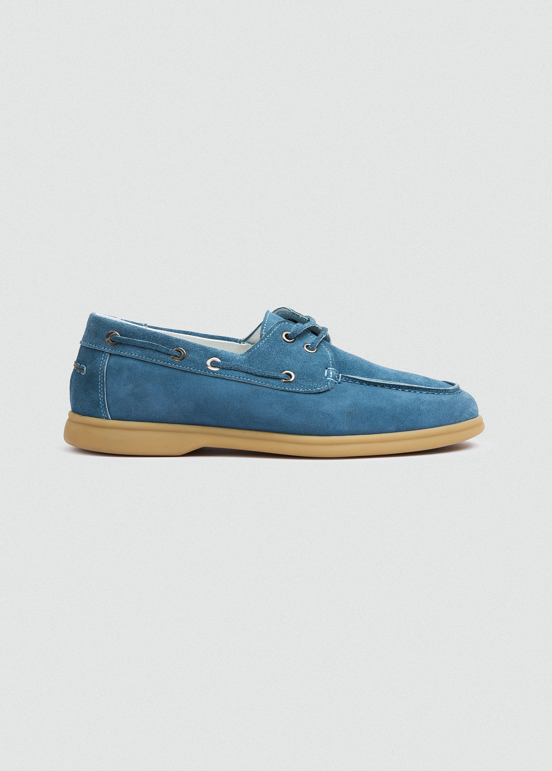 Casual Boat Shoes - Suede Sky Blue - side profile